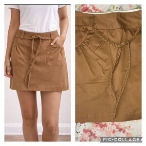 Braided belt skort